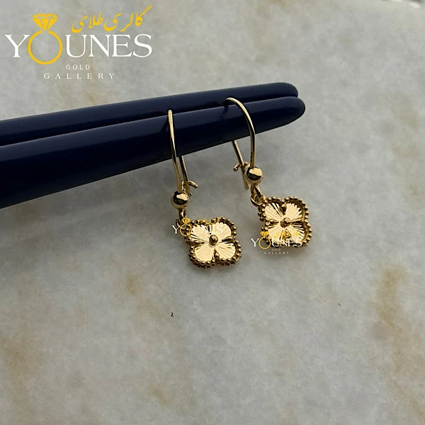 گوشواره طلا ونکلیف تراش دار